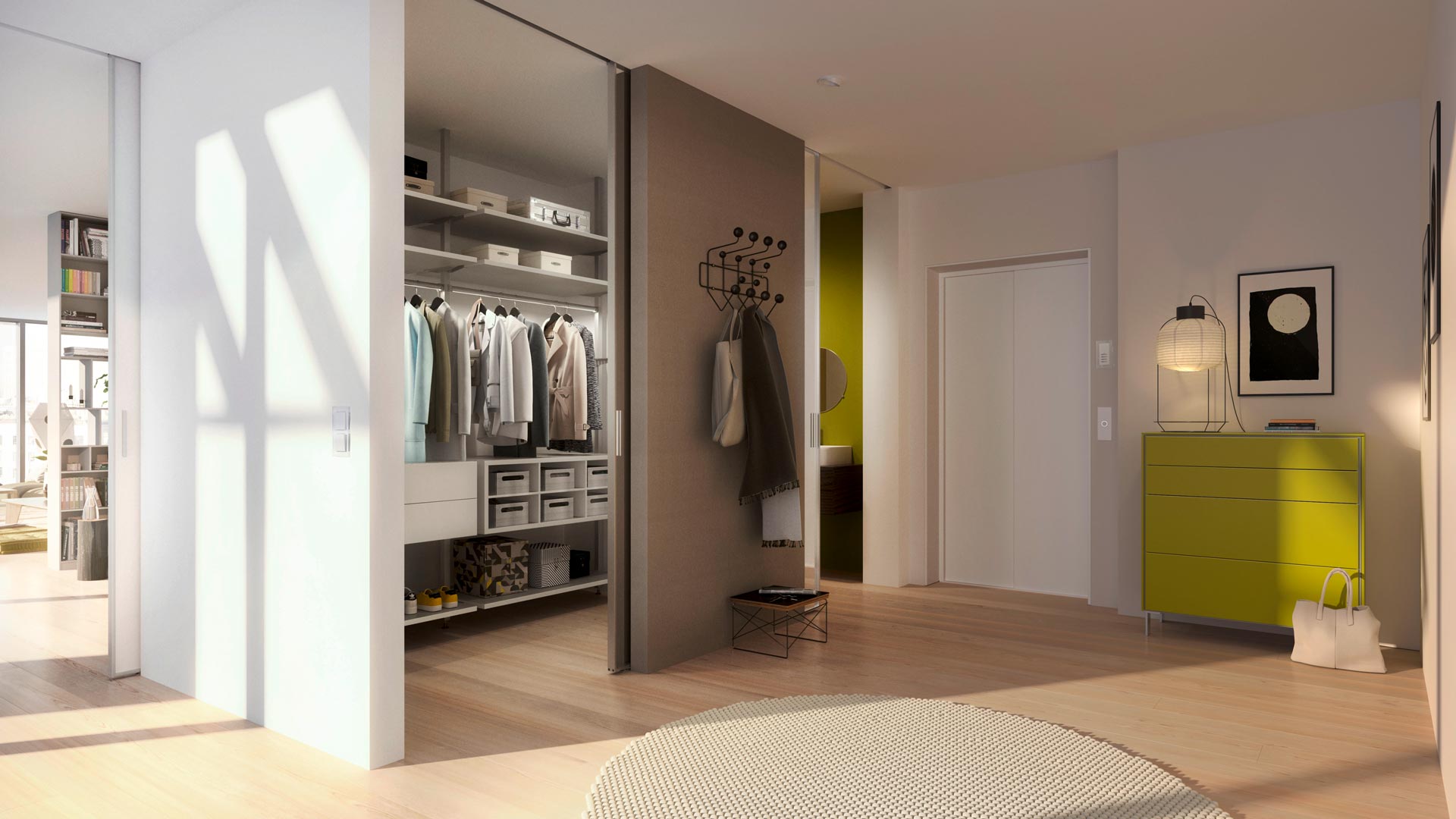 Smart interior choice – a built-in closet with sliding doors